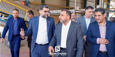 بازدید میدانی مهندس فرشاد مقیمی، سرپرست شهرک‌های صنعتی کل کشور از گروه صنعتی نوین چوب خوزستان