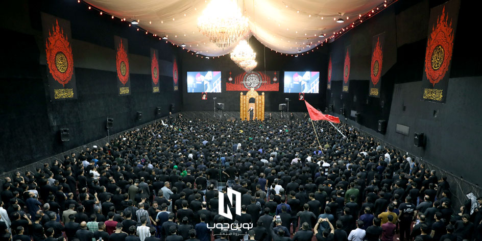 مراسم عزاداری امام حسین (ع) در حسینیه عقیله الطالبین اهواز با استقبال گسترده برگزار شد